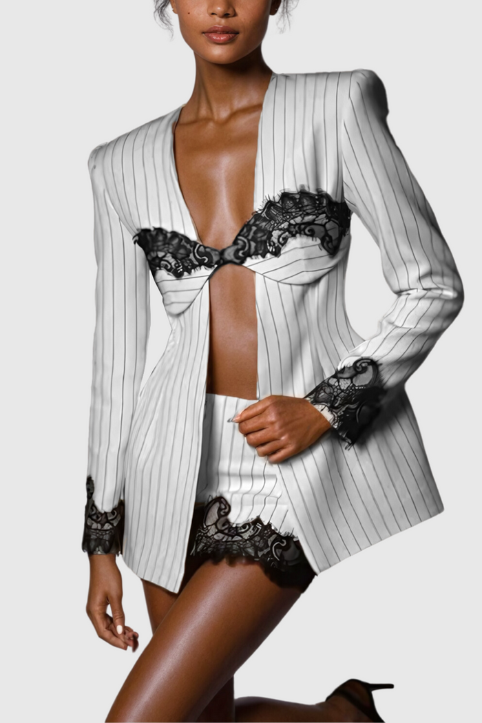 ahti-lace-plunge-stripe-blazer