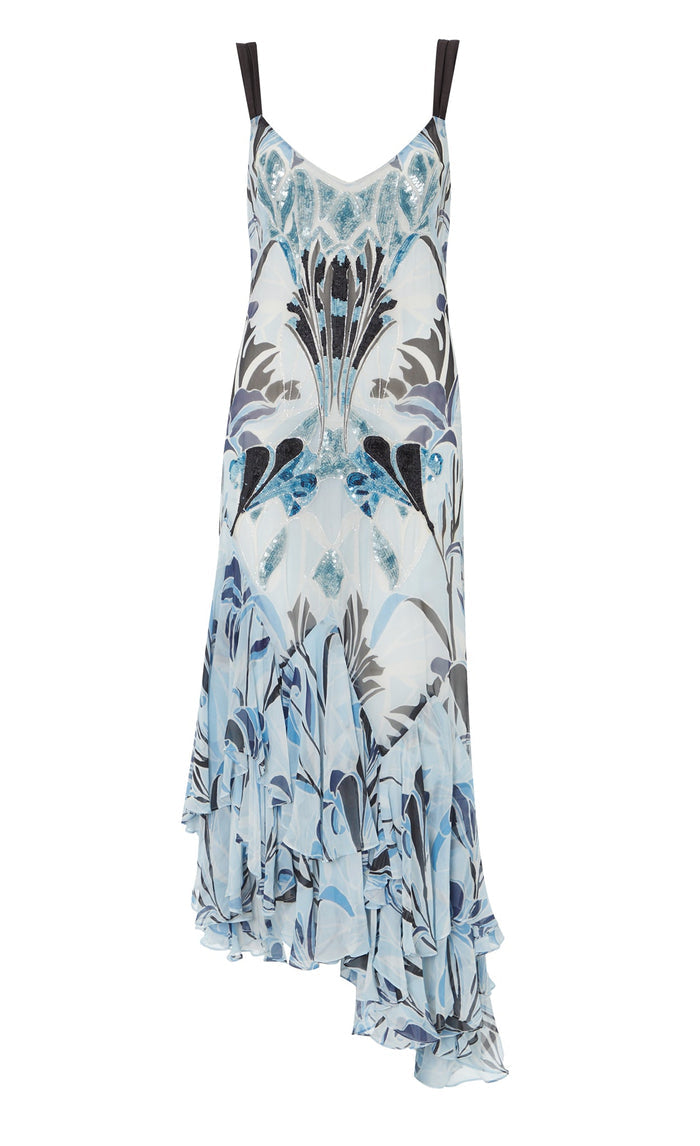 Alani Ruffle Dress - Blue