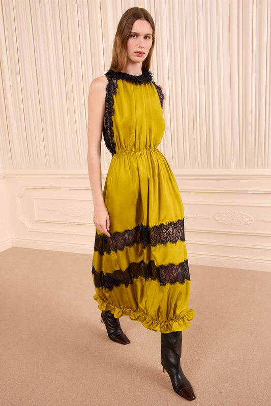 Alix Sleeveless Silk Dress - Citrine