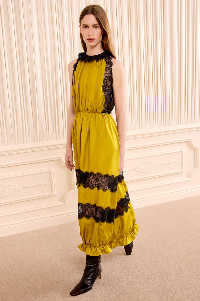 Alix Sleeveless Silk Dress - Citrine
