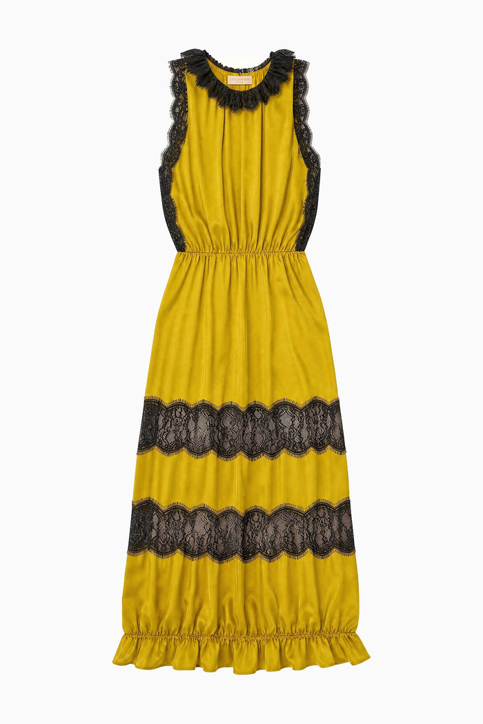 Alix Sleeveless Silk Dress - Citrine