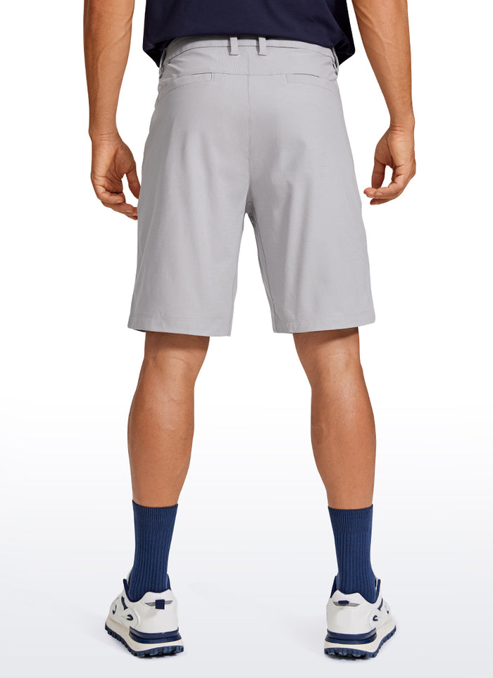 CRZ YOGA Men's Work Classic Fit All-Day Comfort Golf Shorts Pocket 9'' Gull Gray