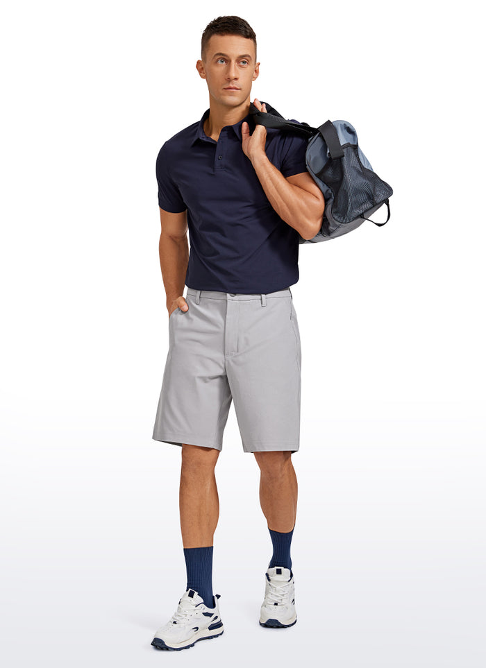 CRZ YOGA Men's Work Classic Fit All-Day Comfort Golf Shorts Pocket 9'' Gull Gray