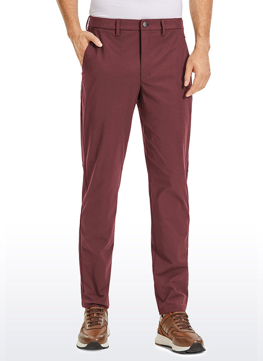CRZ YOGA Mens Work Classic Fit All-Day Comfort Golf Pants Pockets 32'' Saddle Brown