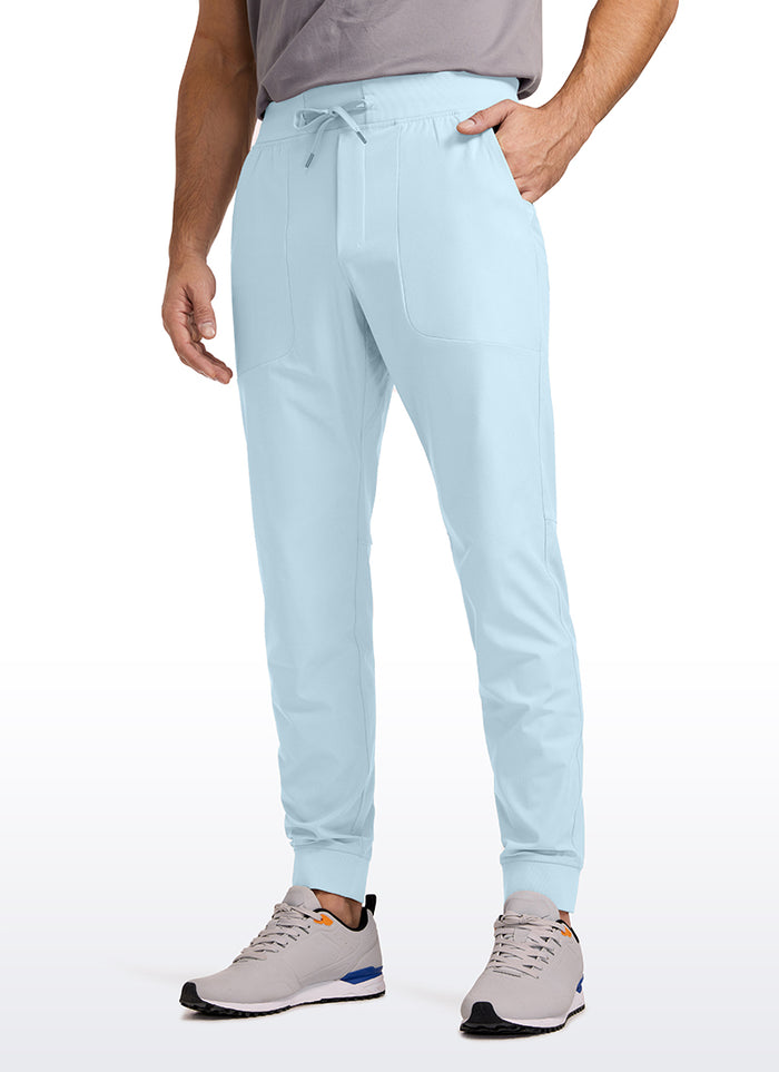 CRZ YOGA Mens Work Slim Fit All-Day Comfort Golf Joggers 30'' Chambray Blue