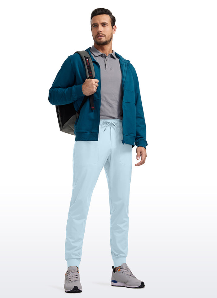 CRZ YOGA Mens Work Slim Fit All-Day Comfort Golf Joggers 30'' Chambray Blue