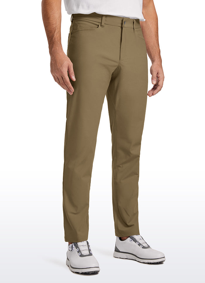 CRZ YOGA Mens Work Slim Fit All-Day Comfort Golf Pants 5 Pockets 34'' Artifact Brown
