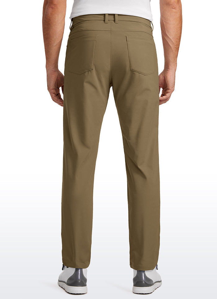 CRZ YOGA Mens Work Slim Fit All-Day Comfort Golf Pants 5 Pockets 34'' Artifact Brown