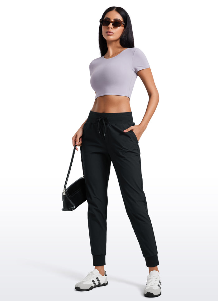 CRZ YOGA Women's Golf All-day Slim-Fit Joggers 27.5'' with pockets Black