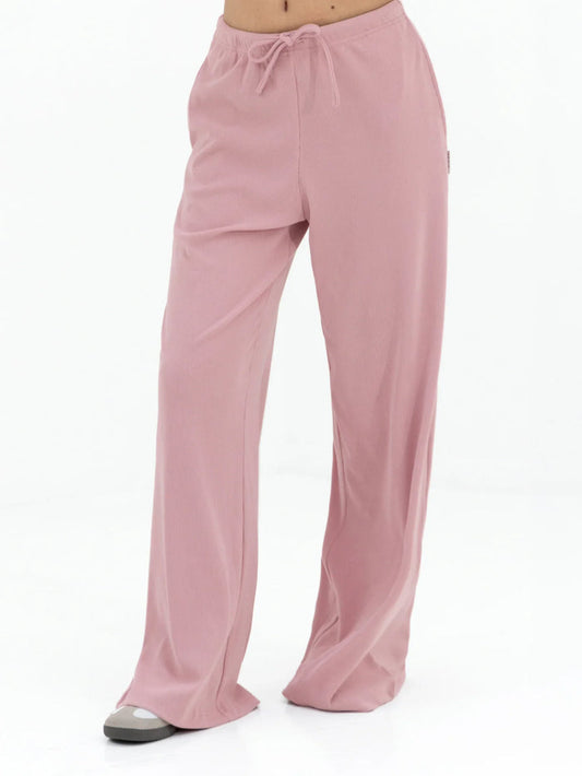 Alma Wide Leg Trousers - Dusky Pink