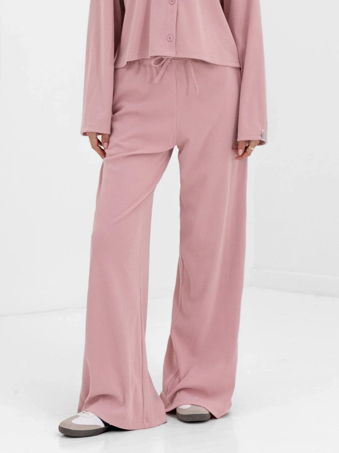 Alma Wide Leg Trousers - Dusky Pink
