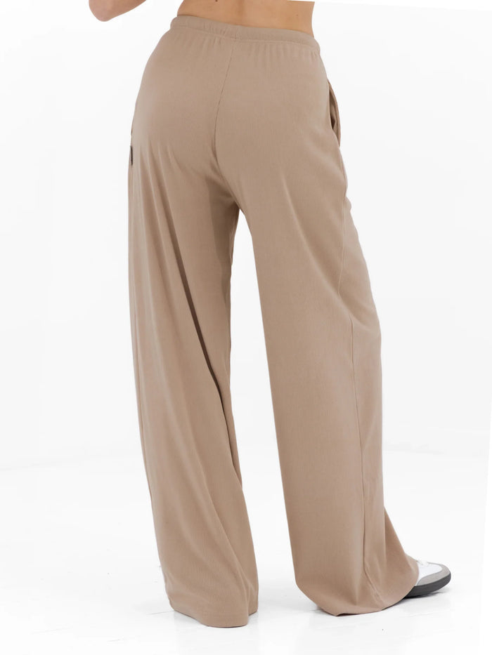 Alma Wide Leg Trousers - Tan
