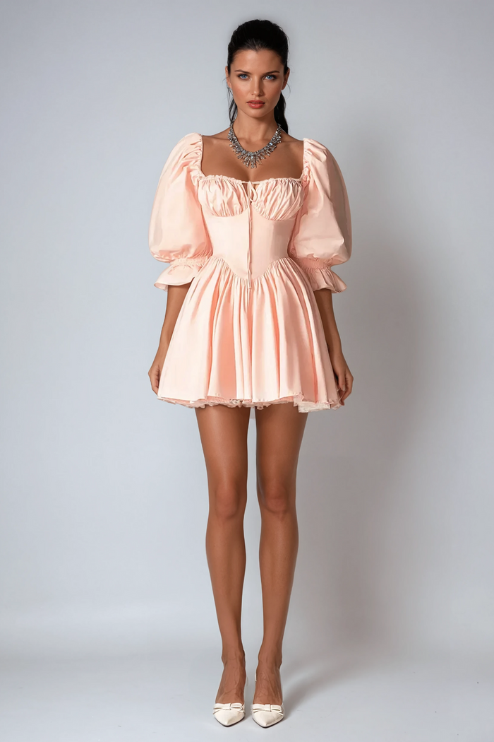 alytzia-lace-up-ruch-ruffle-mini-dress
