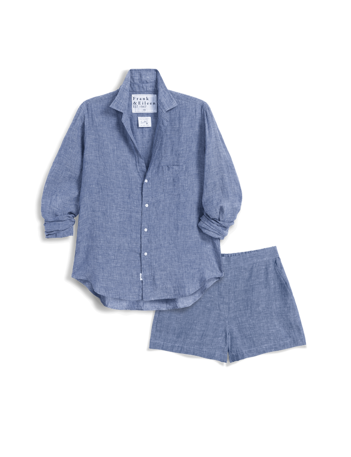Blue set with shirt and shorts on a white background