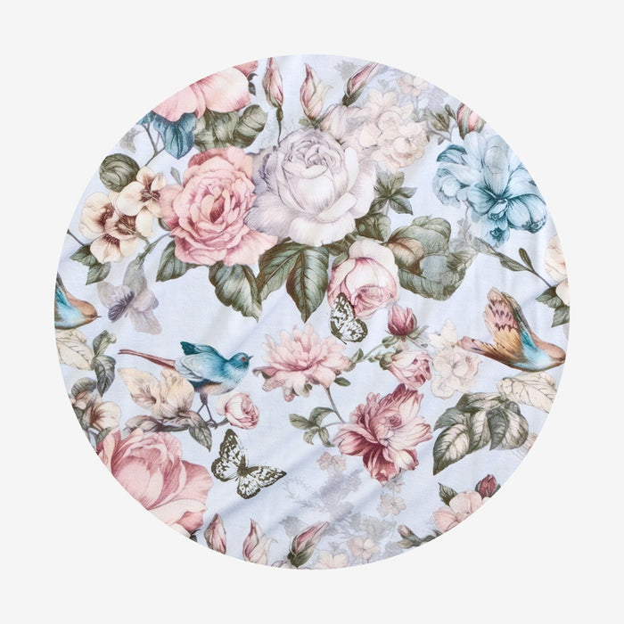 floral, birds, and butterflies print swatch