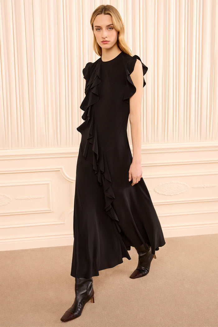 Ameline Sleeveless Silk Dress - Noir
