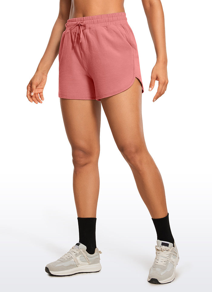CRZ YOGA Womens Lounge French Terry Amenity Dolphin Sweat Shorts 3.5'' Briar Rose