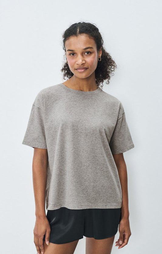 American vintage T-Shirt Droit MC Col Rond Gris Chine
