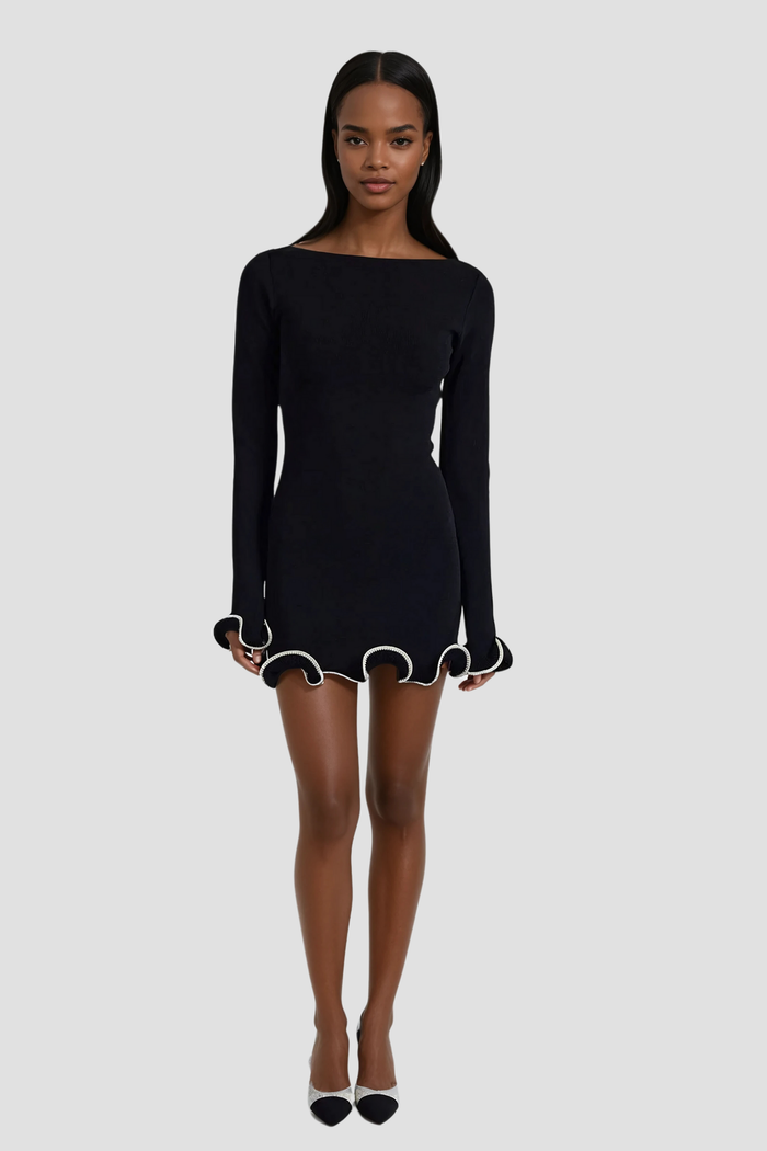 anand-asymmetric-wavy-long-sleeve-mini-dress-in-black