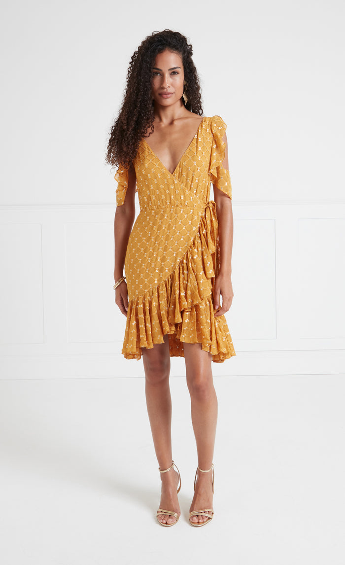 Angelico Mini Dress - Amber Gold