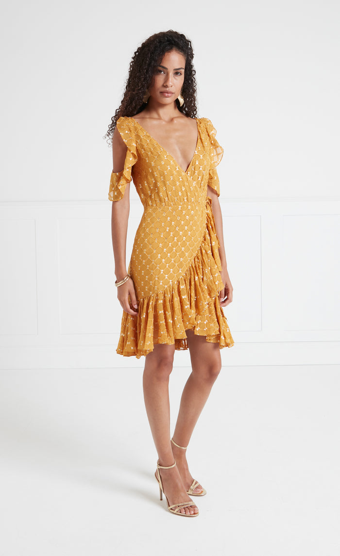 Angelico Mini Dress - Amber Gold