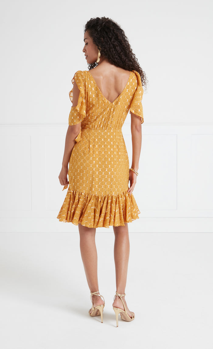 Angelico Mini Dress - Amber Gold