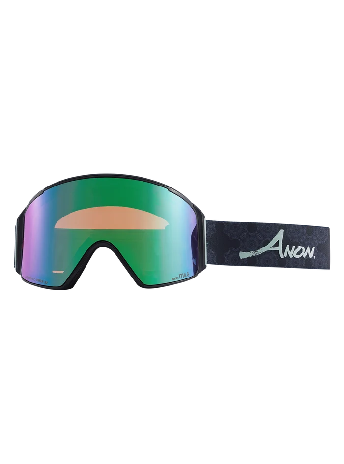 Product image of Anon Year of the Horse M4S Goggles (Cylindrical) + Bonus Lens + MFI® Face Mask[Variant:Frame: Black, Lens: Perceive Variable Green (22% / S2), Spare Lens: Perceive Sunny Onyx (6% / S4)]