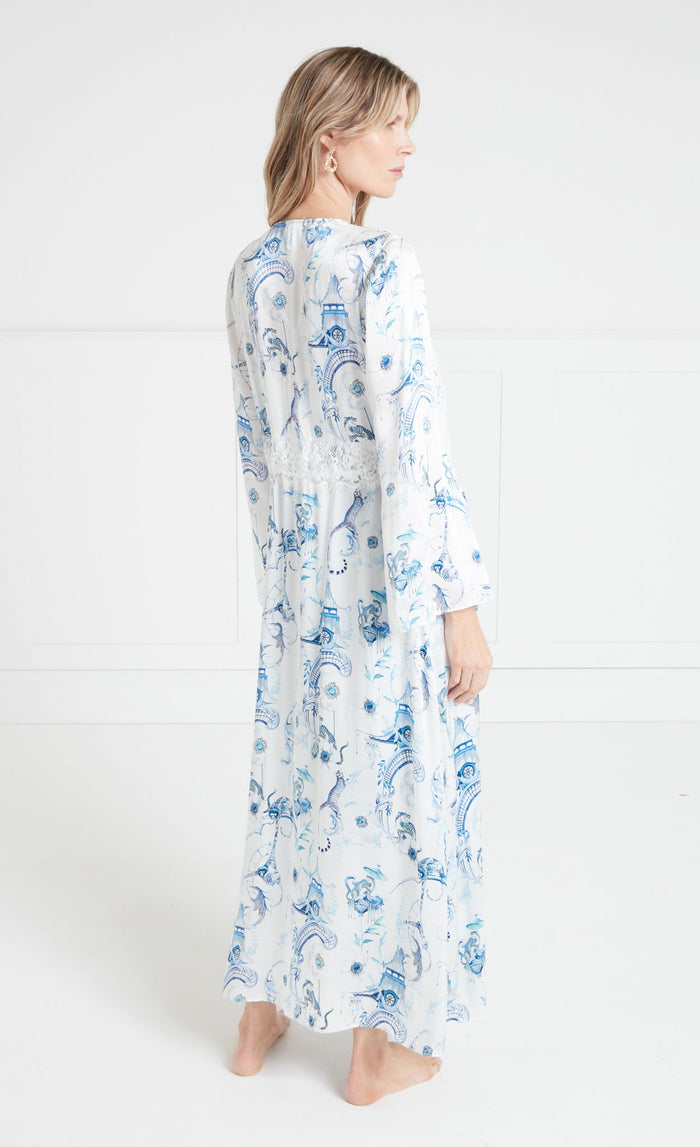 Aphrodite Robe - White & Blue Euphoria