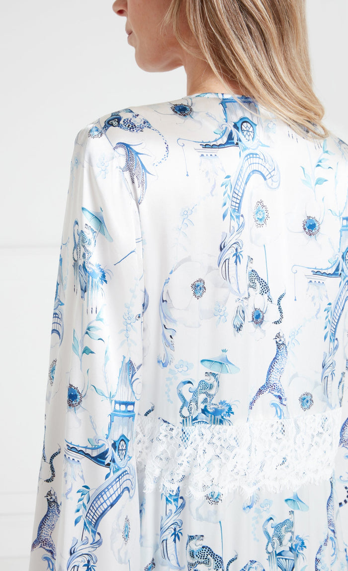 Aphrodite Robe - White & Blue Euphoria
