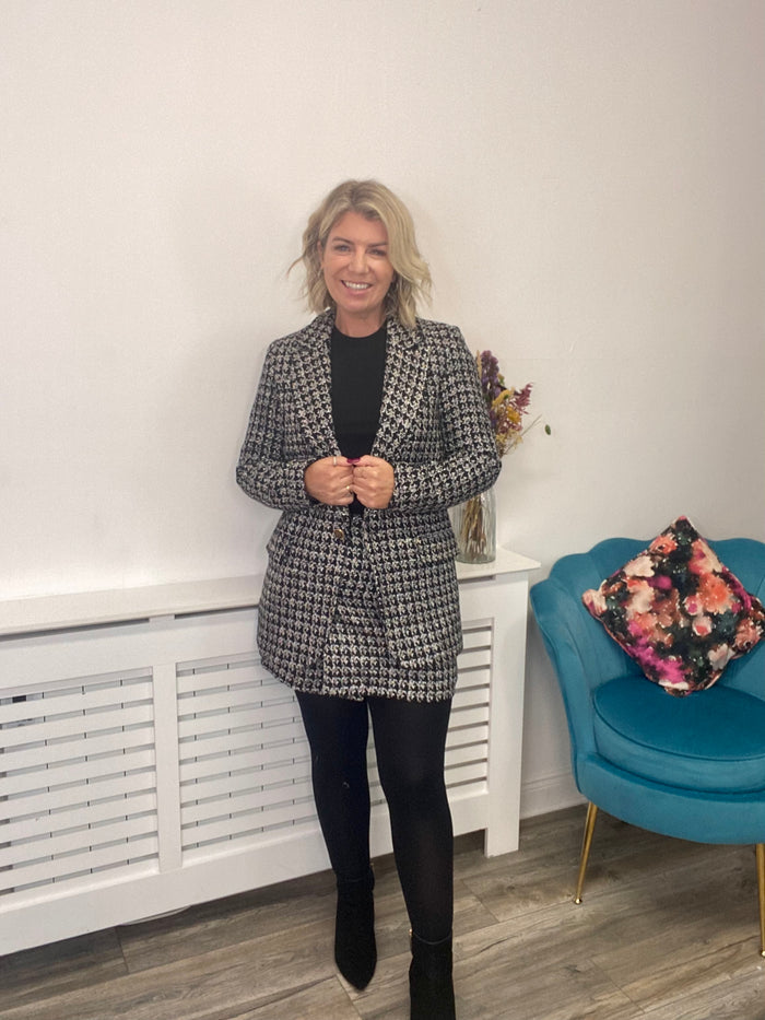 AUDREY BLAZER JACKET (GREY/MULTI)