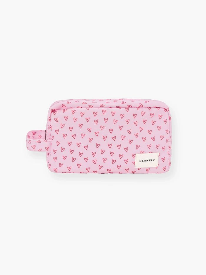 Avery Makeup Bag - Heart Print