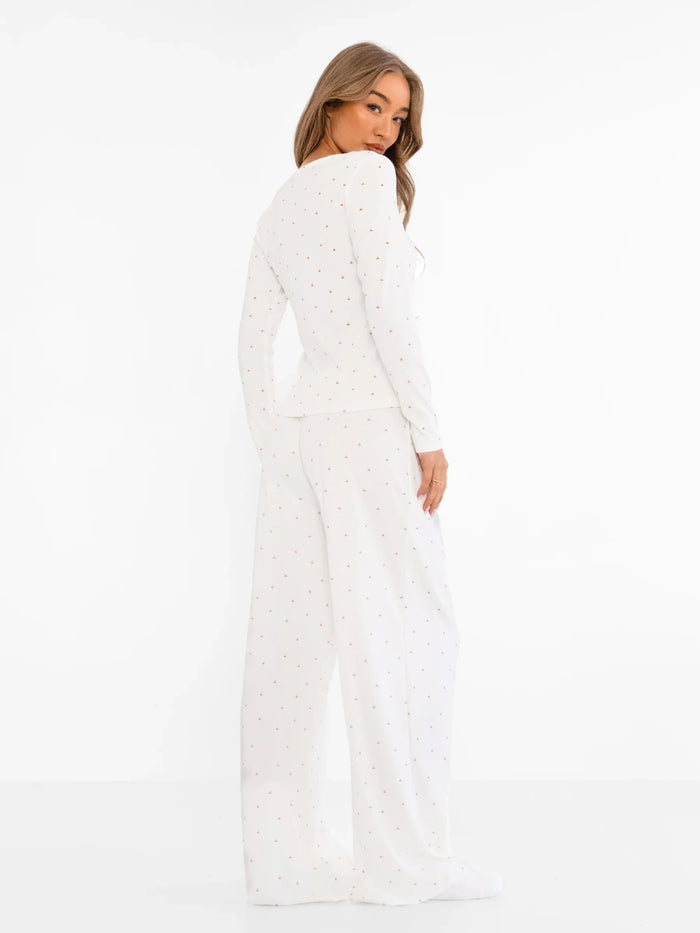 Avery Pointelle Trousers - Cherry Print