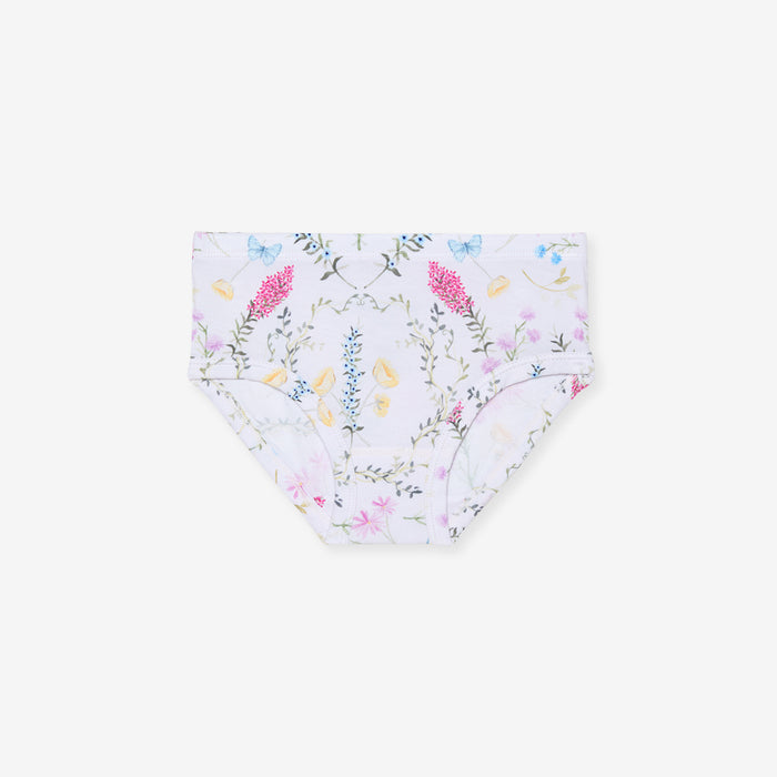 Floral-patterned underwear on a white background