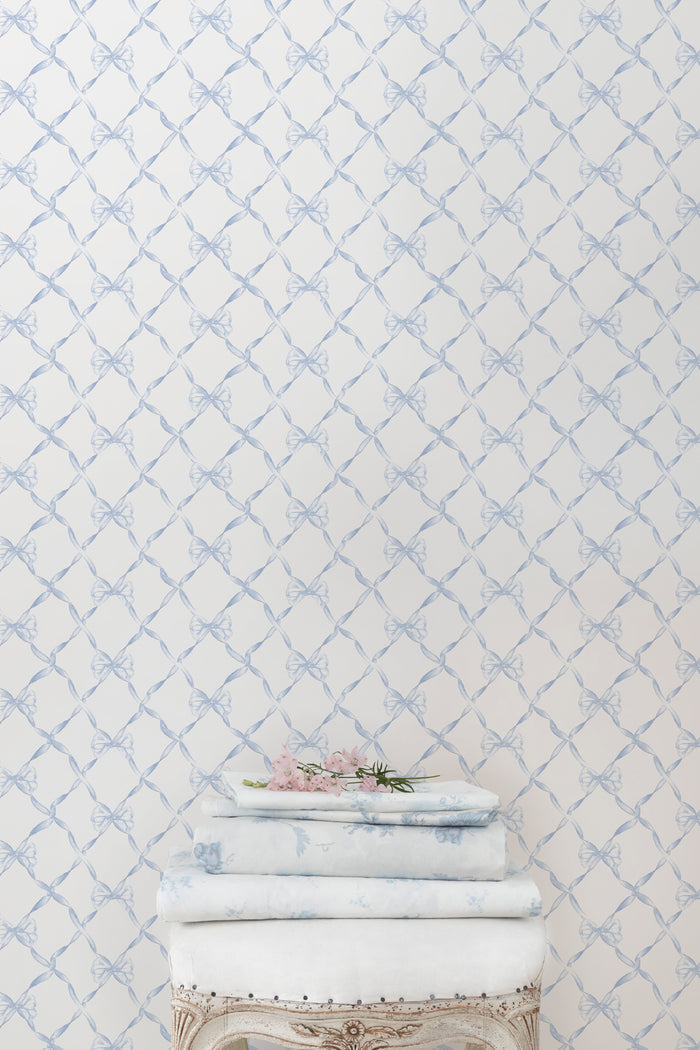 Baby Bow Blue Bella Standard Wallpaper