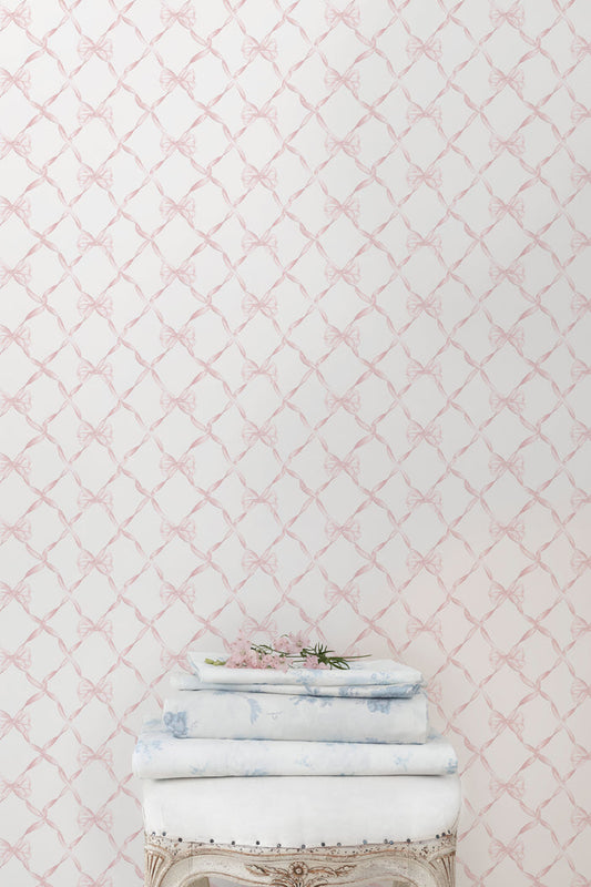 Baby Bow Faded Primrose Standard Wallpaper