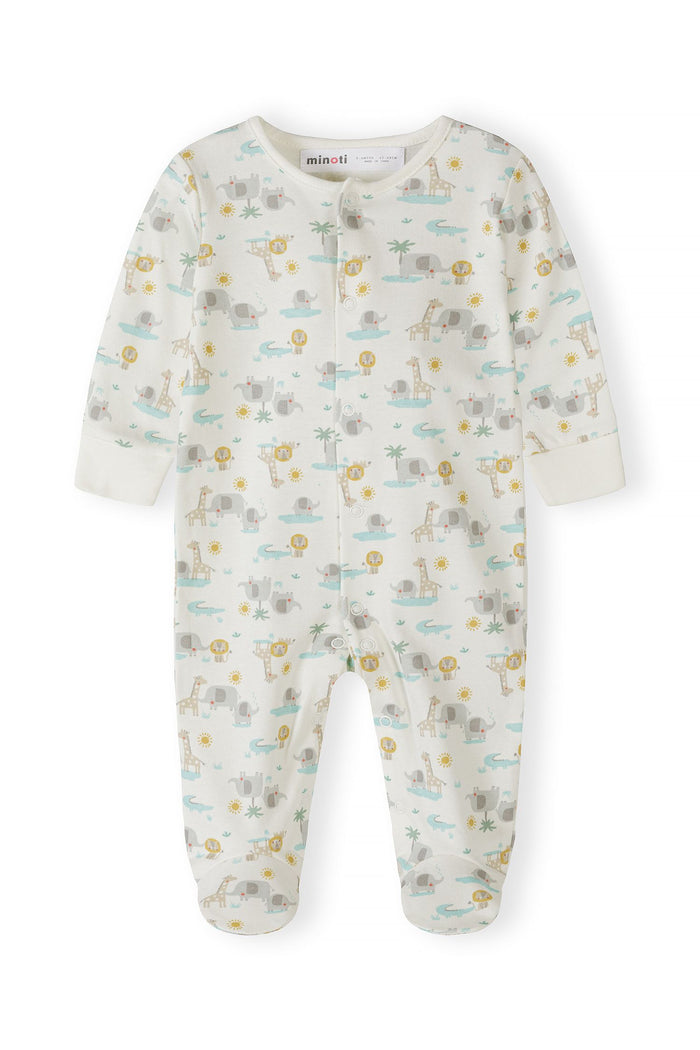 Baby Sleepsuit Gift Set 5-Pack, Safari Print, Cream - 4