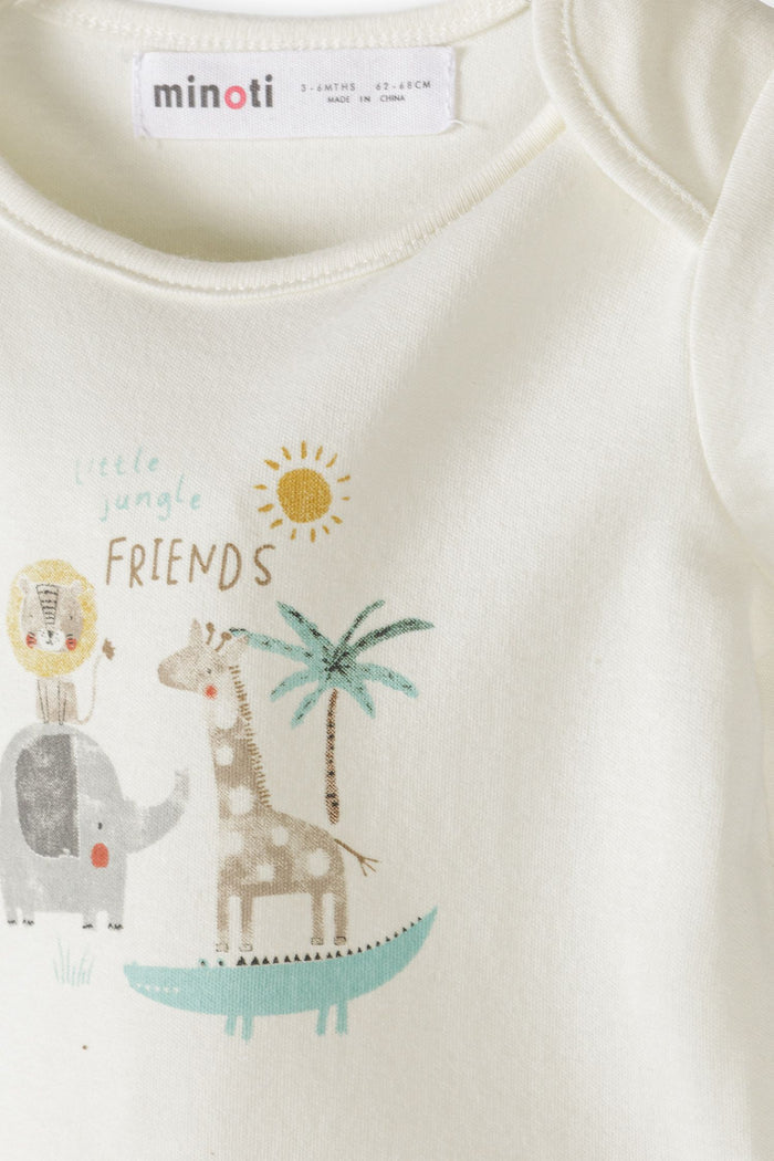 Baby Sleepsuit Gift Set 5-Pack, Safari Print, Cream - 8