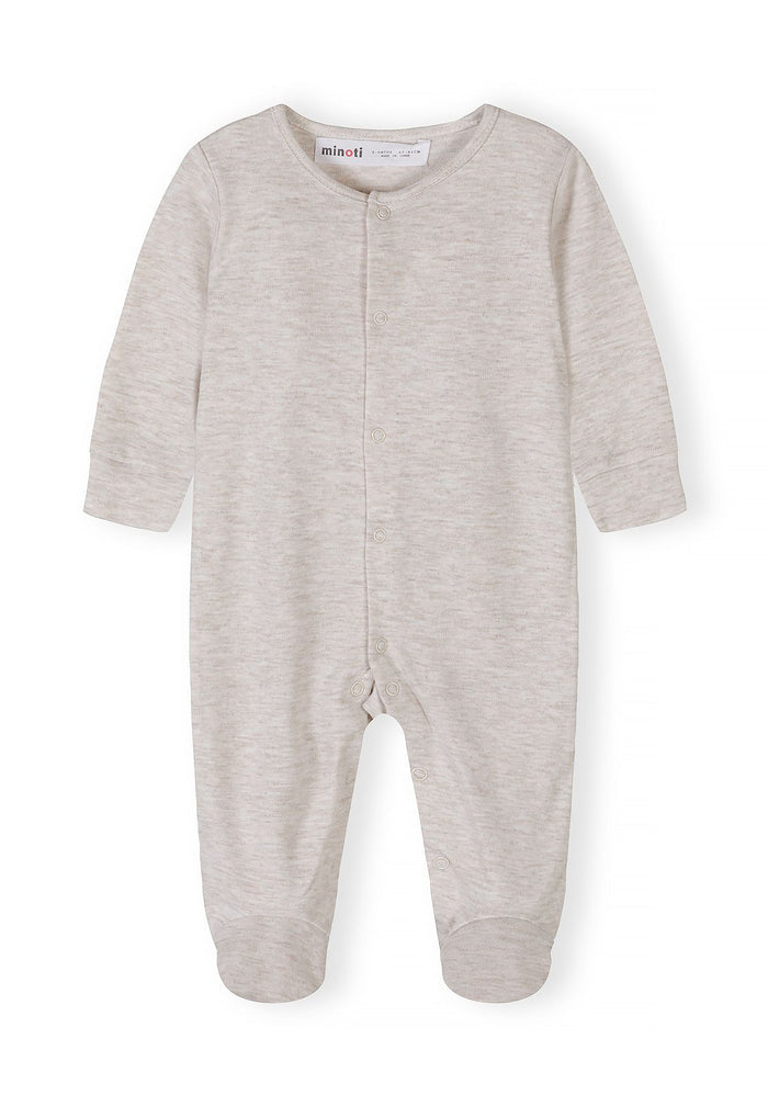 Long Sleeve Sleepsuits 5-Pack, Neutral Beige - 6