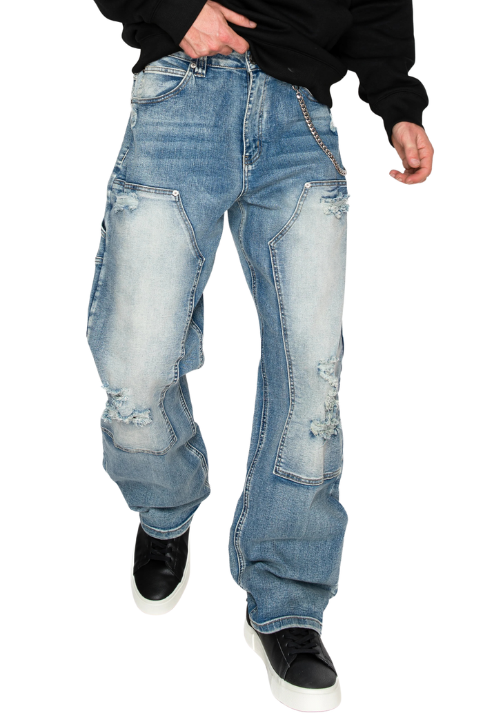 Baggy Fit Distressed Carpenter Denim Jeans Victorious