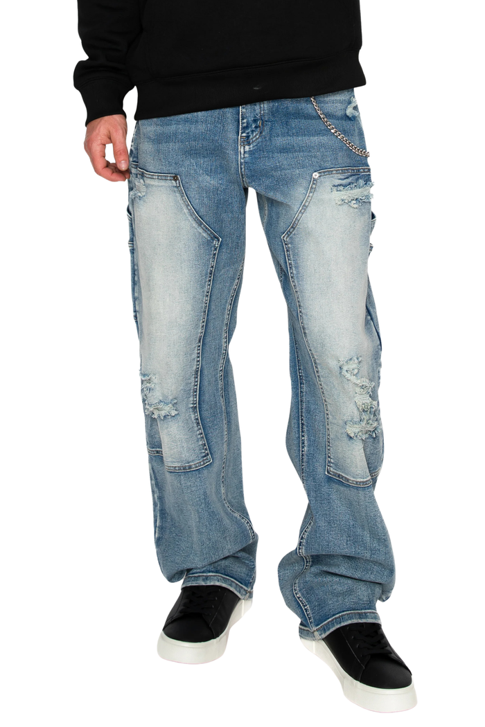 Baggy Fit Distressed Carpenter Denim Jeans Victorious