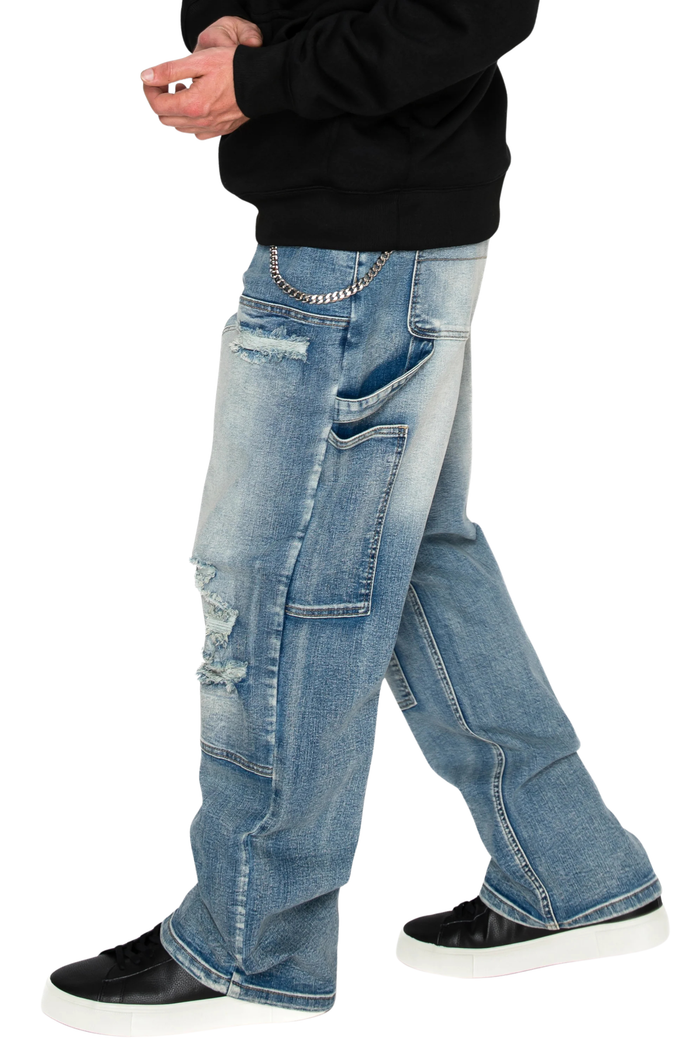 Baggy Fit Distressed Carpenter Denim Jeans Victorious