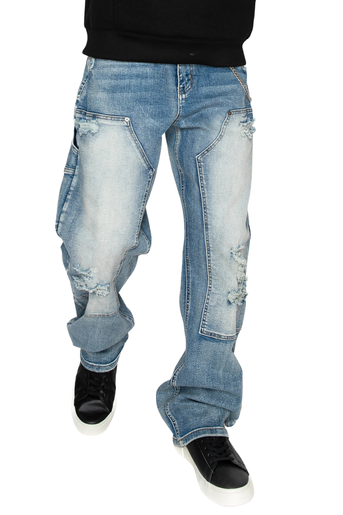 Baggy Fit Distressed Carpenter Denim Jeans Victorious