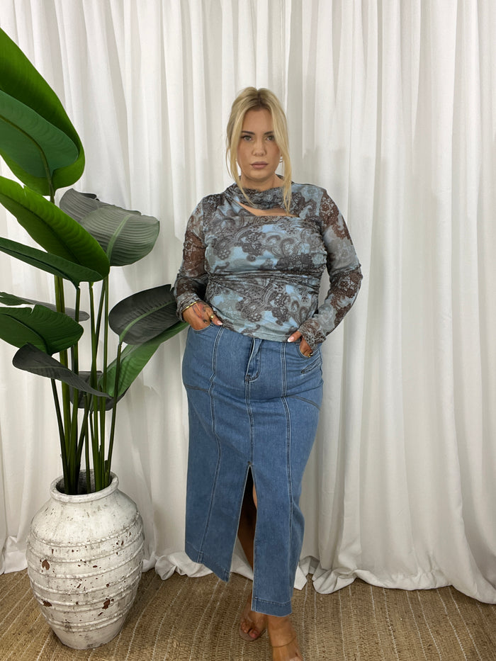 Bailey Midi Denim Skirt