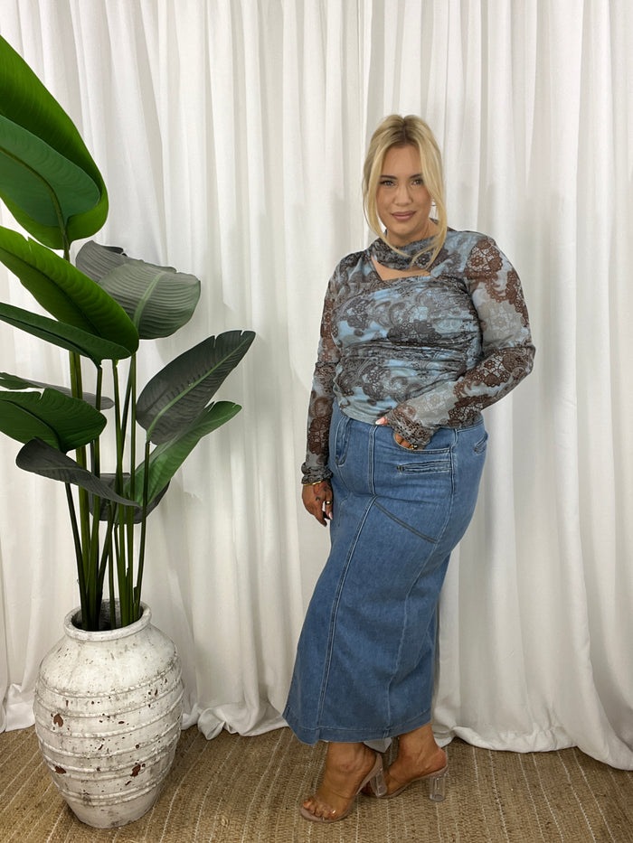 Bailey Midi Denim Skirt