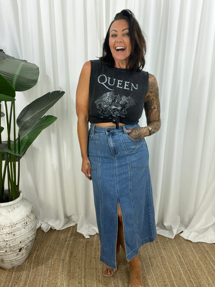 Bailey Midi Denim Skirt