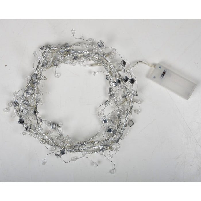 Battery Operated 20 Static LED Light Garland Assorted Styles Crystal Beads