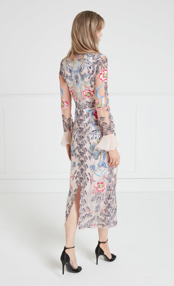 Bilbao Tie Dress - Rosewater