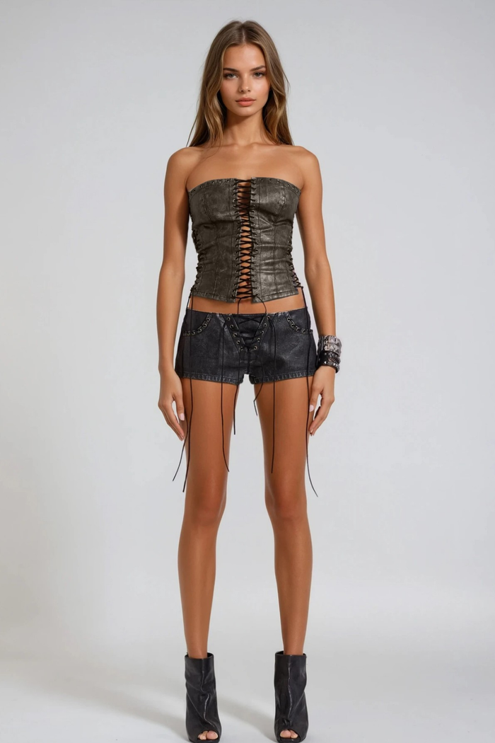 blaanid-lace-up-strapless-leather-top