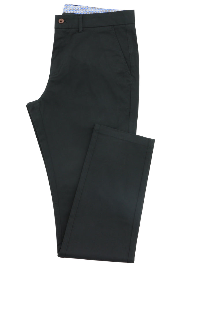 Black 490 Cotton Stretch Slim Chino
