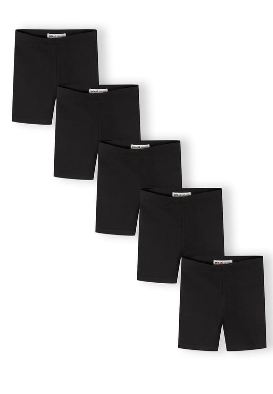Cycling Shorts 5-Pack, Black, Elasticated Waist - 1